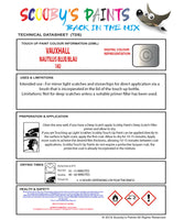 Touch Up Paint Instructions for use Vauxhall Frontera Nautilus Blue Code 14U