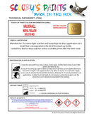 Touch Up Paint Instructions for use Vauxhall Combo Nepal Yellow Code 3Hu/37K/40D