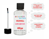 paint code location Vauxhall Antara Schneeweiss/Olympic/Summit White Code 40R/Gaz