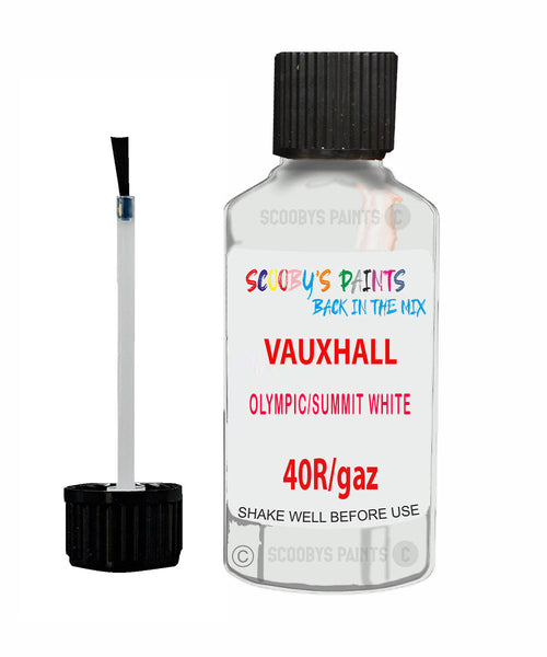 Vauxhall Mokka X Schneeweiss/Olympic/Summit White Code 40R/Gaz Touch Up Paint