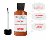 paint code location Vauxhall Crossland Orange Fizz/Spicy Orange Code Gpq/50T