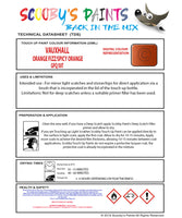 Touch Up Paint Instructions for use Vauxhall Corsa-E Orange Fizz/Spicy Orange Code Gpq/50T