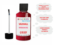 paint code location Vauxhall Insignia Peperoncino Red Code G1R/50Y