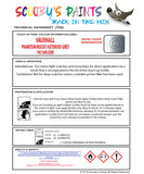 Touch Up Paint Instructions for use Vauxhall Corsa Vxr Phantom/Rocky/Asteroid Grey Code 190/169V/Gwh