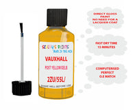 paint code location Vauxhall Kadett Post Yellow Code 2Zu/55L/789