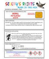 Touch Up Paint Instructions for use Vauxhall Astra Post Yellow Code 2Zu/55L/789