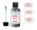 paint code location Vauxhall Astra Premium Blue Code 293/25L