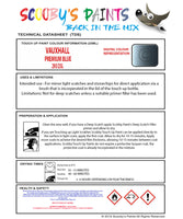 Touch Up Paint Instructions for use Vauxhall Frontera Premium Blue Code 293/25L