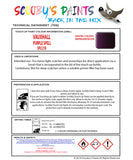 Touch Up Paint Instructions for use Vauxhall Meriva Purple Spell Code 3Pu/21R
