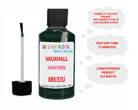 paint code location Vauxhall Monterey Ranger Green Code 880/33U