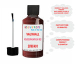 paint code location Vauxhall Crossland Rouge Braun/Rioja Red Code 50W/491C