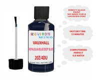 paint code location Vauxhall Astra Royalblau/Blue/Deep Blue Code 20Z/4Du