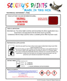 Touch Up Paint Instructions for use Vauxhall Corsa Vxr Sanguine/Fire Red Code 58T/50M/Gxm