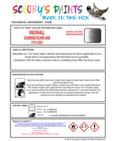 Touch Up Paint Instructions for use Vauxhall Corsa Vxr Silbersee/Silver Lake Code 179/11S/Gev