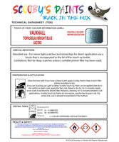 Touch Up Paint Instructions for use Vauxhall Crossland Topasblau/Bright Blue Code G8Z/Erd