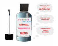 paint code location Vauxhall Crossland Topasblau/Bright Blue Code G8Z/Erd