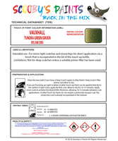 Touch Up Paint Instructions for use Vauxhall Astra Tundra Green/Gruen Code 395/36K/3Mu