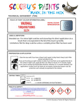 Touch Up Paint Instructions for use Vauxhall Astra Turquoise/Tuerkis Code 32L/274