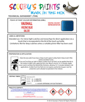 Touch Up Paint Instructions for use Vauxhall Mokka-E Voltaic Blue Code G6L/23D