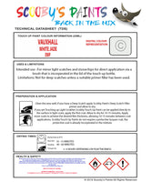 Touch Up Paint Instructions for use Vauxhall Mokka-E White Jade Code Ewp