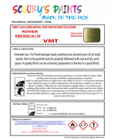Austin VERDE MOOS L95 C VW Spray or Brush Paint For Classic Austin Model Metro Restore my Old Austin