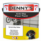 Denny's Floor Paint For Grip Coating Colour- Varnish Alloy Yellow - Anti-Slip Hardwearing Safe