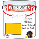 Denny's High Temp Paint For Pipes Colour- Varnish Lumen Yellow - Heatproof Corrosionguard Durable