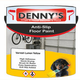 Denny's Floor Paint For Grip Coating Colour- Varnish Lumen Yellow - Anti-Slip Hardwearing Safe