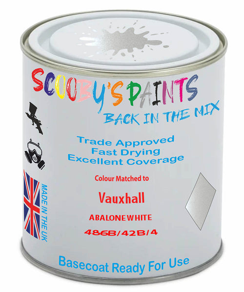 Paint Mixed Vauxhall Mokka X Abalone White 42A/42B/486B Basecoat Car Spray Paint