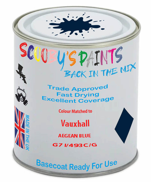 Paint Mixed Vauxhall Mokka X Aegean Blue 23A/493C/G7I Basecoat Car Spray Paint