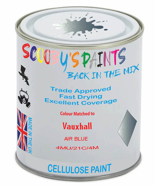 Paint Mixed Vauxhall Cabrio/Convertible Air Blue 20P/21C/4Mu Cellulose Car Spray Paint
