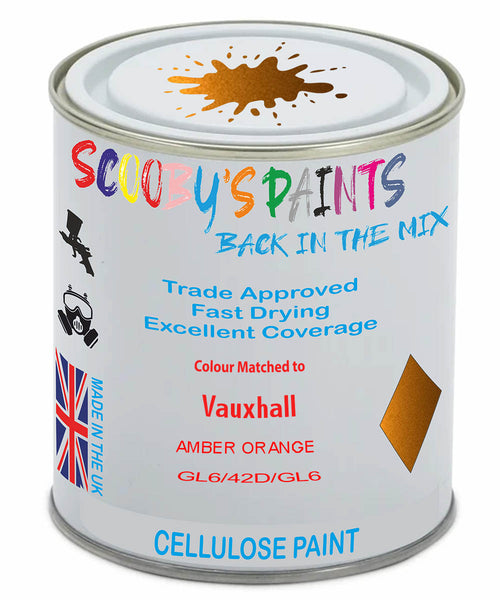 Paint Mixed Vauxhall Mokka Amber Orange 428B/42D/Gl6 Cellulose Car Spray Paint