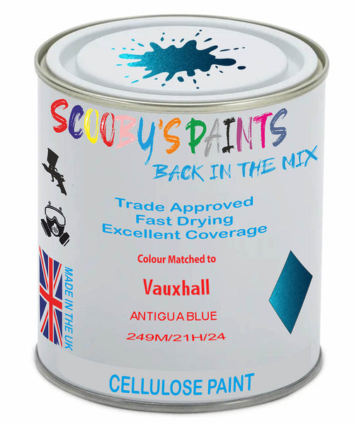 Paint Mixed Vauxhall Tigra Antigua Blue 1Tu/21H/249M Cellulose Car Spray Paint