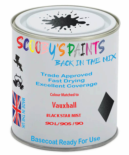 Paint Mixed Vauxhall Ascona Black Star Mist 256/905/90L Basecoat Car Spray Paint