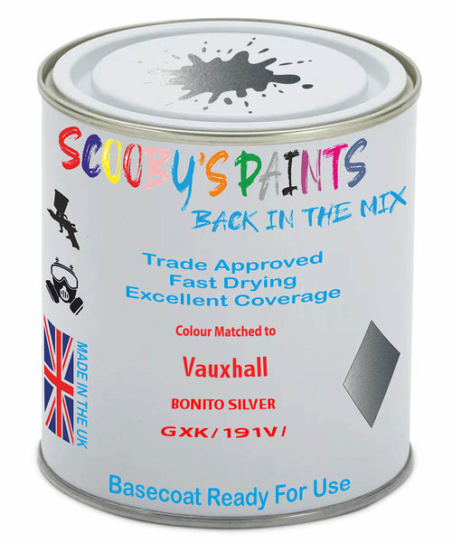 Paint Mixed Vauxhall Crosscarline Bonito Silver 188/191V/Gxk Basecoat Car Spray Paint