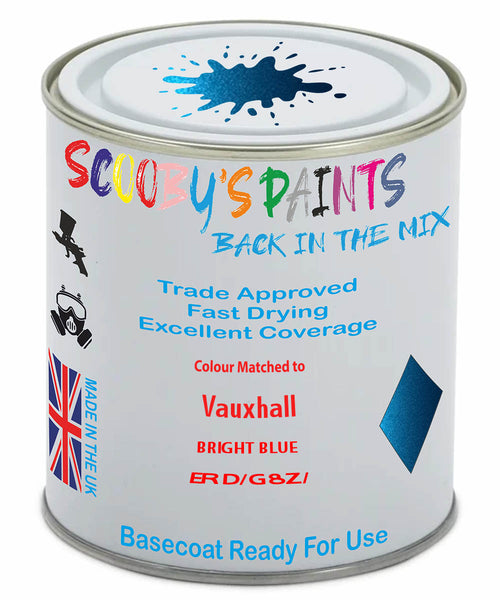 Paint Mixed Vauxhall Grandland X Bright Blue Erd/G8Z Basecoat Car Spray Paint