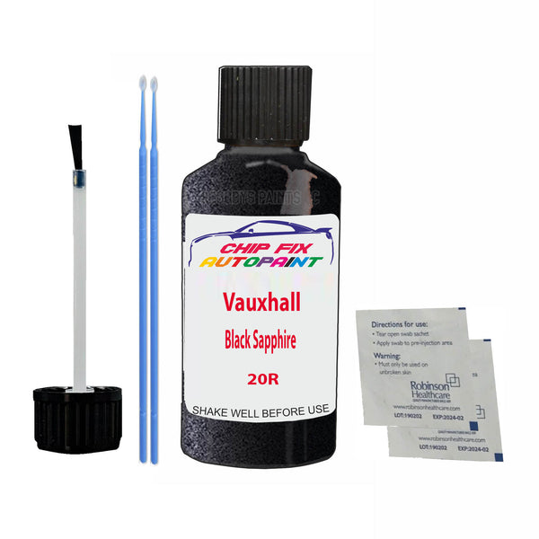 Vauxhall Black Sapphire Touch Up Paint Code 20R Scratch Repair Kit