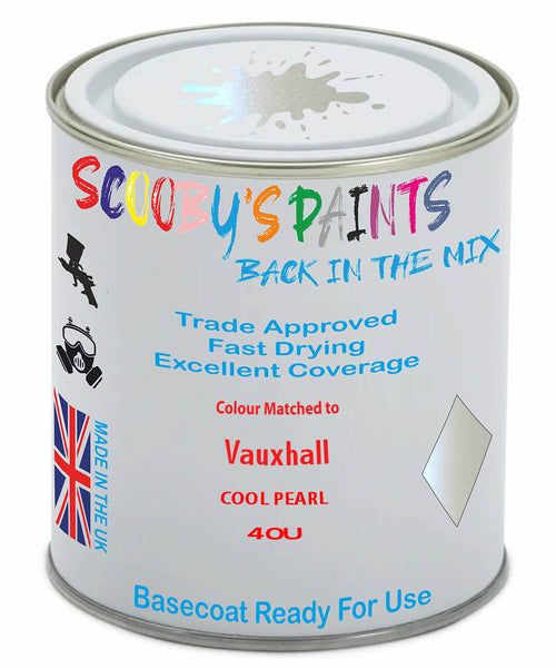 Paint Mixed Vauxhall Insignia Cool Pearl 40U Basecoat Car Spray Paint