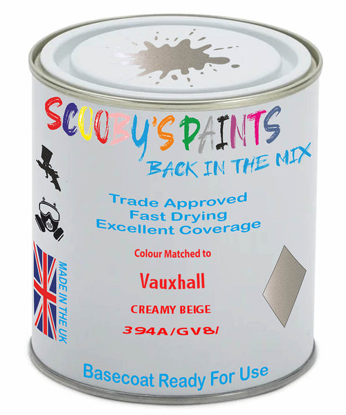 Paint Mixed Vauxhall Karl Creamy Beige 394A/Gv8 Basecoat Car Spray Paint