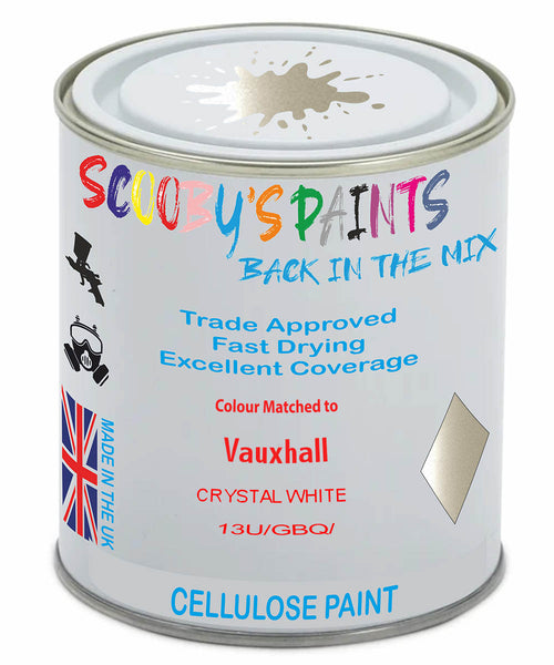 Paint Mixed Vauxhall Antara Crystal White 13U/Gbq Cellulose Car Spray Paint