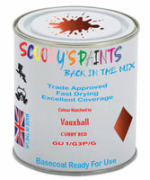 Paint Mixed Vauxhall Corsa Curry Red 50K/G3P/Gu1 Basecoat Car Spray Paint