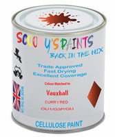 Paint Mixed Vauxhall Meriva Curry Red 50K/G3P/Gu1 Cellulose Car Spray Paint