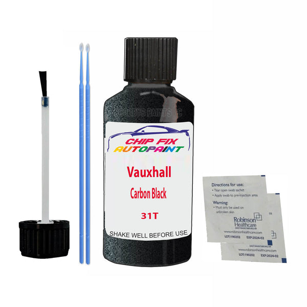 Vauxhall Carbon Black Touch Up Paint Code 31T Scratch Repair Kit