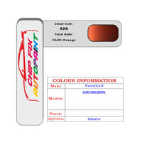 Paint Code Loacation Vauxhall Chilli Orange