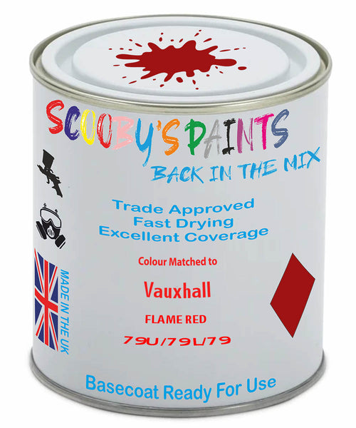 Paint Mixed Vauxhall Corsa Flame Red 547/79L/79U Basecoat Car Spray Paint