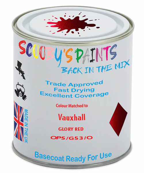 Paint Mixed Vauxhall Zafira Tourer Glory Red 50Q/G53/Op5 Basecoat Car Spray Paint