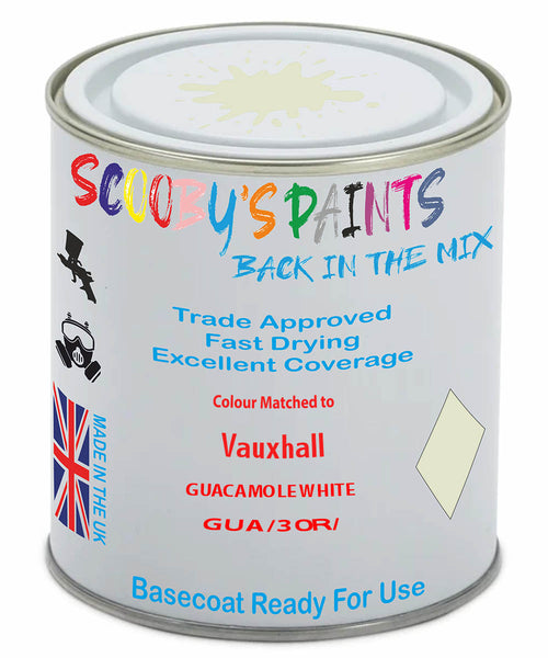 Paint Mixed Vauxhall Meriva Guacamole White Gua/30R Basecoat Car Spray Paint