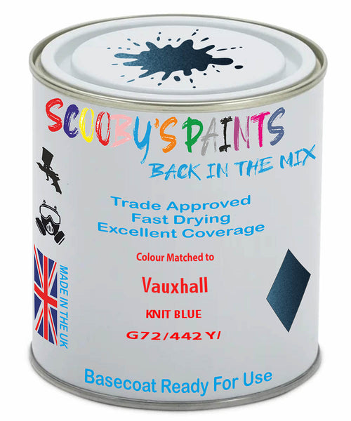 Paint Mixed Vauxhall Mokka Knit Blue 22W/442Y/G72 Basecoat Car Spray Paint
