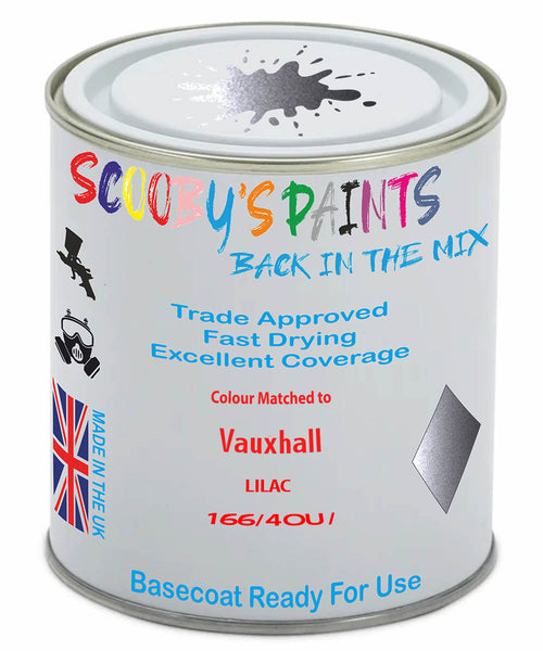 Paint Mixed Vauxhall Agila Lilac 166/4Ou Basecoat Car Spray Paint