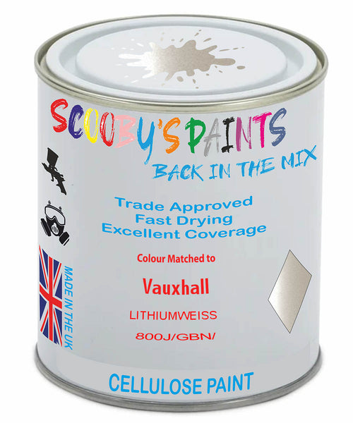Paint Mixed Vauxhall Ampera Lithiumweiss 800J/Gbn Cellulose Car Spray Paint